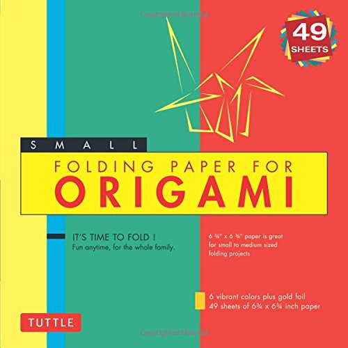 Small Folding Paper for Origami: 6 Colors Includes Gold Foil, 49 Sheets of 6 3/4 x 6 3/4 Inch Paper Small Folding Paper for Origami: 6 Colors Includes Gold Foil, 49 Sheets of 6 3/4 x 6 3/4 Inch Paper