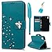 HTC Desire 626 / 626s Case-MOLLYCOOCLE Stand Wallet Premium PU Leather Bling Diamond Magnetic Emboss Butterfly Hand Wrist Strap TPU Bumper Skin Cover for HTC Desire 626 / 626s & Dust Plug & Stylus Pen