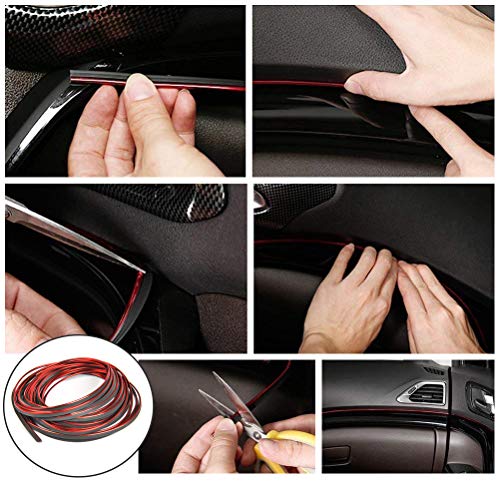 image for QLOUNI [32FT] Car Interior Moulding Trim,10 Meters Electroplating Colo