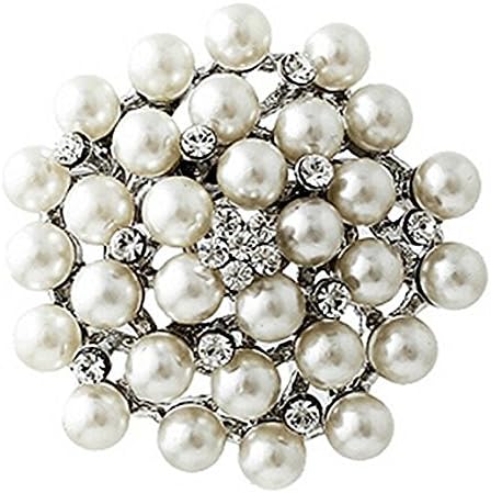 Pin Brooches For Women Saree Pins Pearl and Diamond Cluster pin