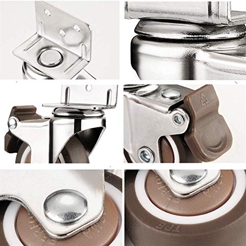 Type L montageplaat voor rolrem, universeel, meubels, 4 stuks (kleur: Rem, maat: 2 inch) - Image 7