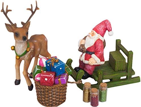 Wonky Hill Miniature Fairy Garden Collection Xmas Santa Set