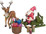Wonky Hill Miniature Fairy Garden Collection Xmas Santa Set