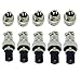 Lsgoodcare GX12-5 Pin Metal Aviation Plug Kit 5A, 10Pairs 12MM 5 Pin Aviation Connector Thread Male Female Panel Socket and 10Pcs Aviation Plugs Cap