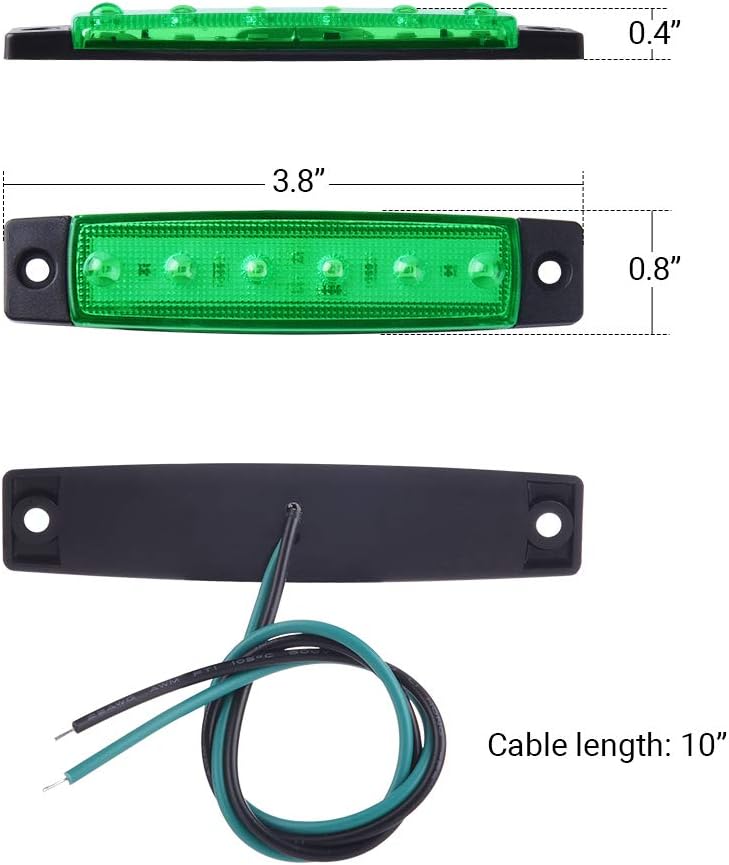MNJ MOTOR 6pcs Marine Boat Fishing Lights, 12V Waterproof Utility Led Interior Light - Boat Deck Courtesy Transom Cockpit Light For Yacht Fishing Pontoon Boat Sailboat Kayak Bass Boat Vessel-Green: Automotive