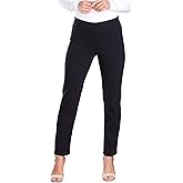 Popana Womens Stretch Pull On Dress Pants Ankle Length Work Casual - Made in USA X-Large Black