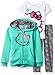 Hello Kitty Big Girls' 3 Piece Hooded Legging Set , Mint, 7