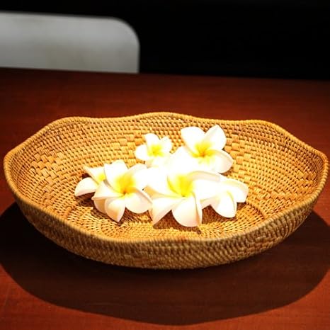 Amazon アタとラタンで編まれた 織りが入ったボウル かご バスケット オンライン通販