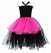 Tutu Dreams 80s Rockstar Costume for Girls Fancy Pop Hot Pink and Black Fluffy Tulle Tutus Birthday Party