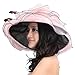 June's Young Women Race Hats Organza Hat with Ruffles Feathers