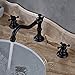 Rozin Widespread 3 Holes Bathroom Sink Faucet Dual Cross Knobs Mixer Tap Oil Rubbed Bronze