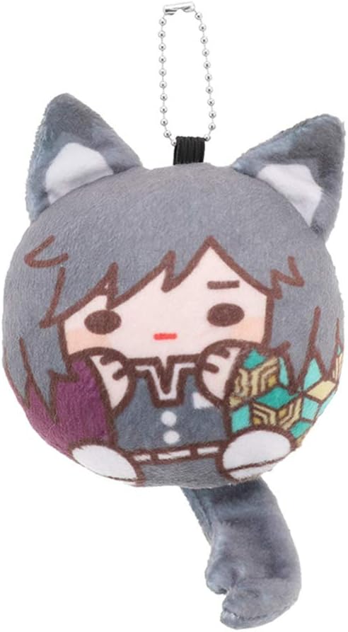 Salemor Demon Slayer: Kimetsu no Yaiba Stuffed Plush Doll Keychain Cute Cartoon Characters Plush Pendant Bag Accessories Anime Fans Gift(Giyu Tomioka)
