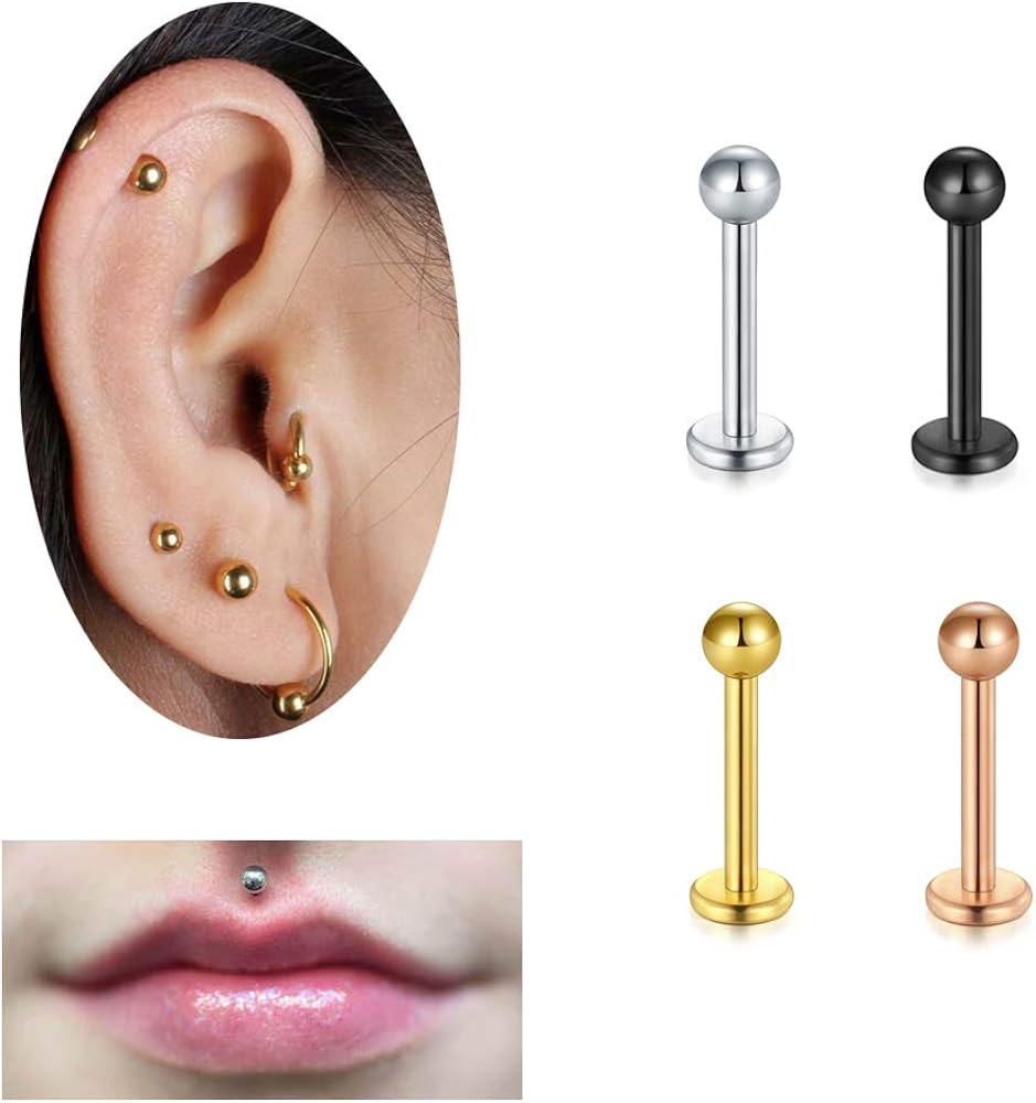 Longita 18G 16G Piercing Bars Barbell 4/5/6/8/10mm Lip Tragus Studs Labret Monroe Rings with Replacement Balls 2.5/3/4/5/6mm - Image 4