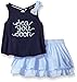 Nautica Baby Knit Tee with Eyelet Accents Short Set, Navy, 0-3 Months