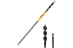 HUAALIUCHE 54-Inch Flexible Installer Drill Bit for Pulling Wires, 3/4" Auger with Screw Point & Fish Eye, 1/4" Anti-Slip Shank - Includes Protective Storage Tube for Walls Ceilings Conduits