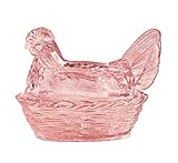 Miles Kimball Pink Glass Hen Candy Dish