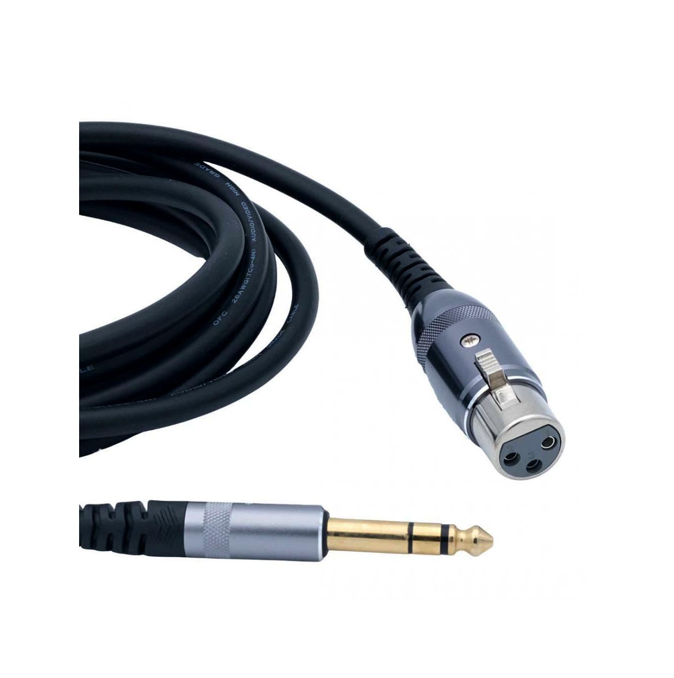 iSeventy9 1M XLR Female to 6.35mm TRS Stereo Jack Plug Balanced Cable - Black