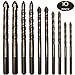 EANINNO 10 Pieces Masonry Drill Bit Set, Carbide Tip Concrete Drill Bits for Ceramic Tile/Pots Holes/Brick/Porcelain Wall/Glass/Wood, Multipurpose Installer Bit Tool, 5 6 8 10 12 mm