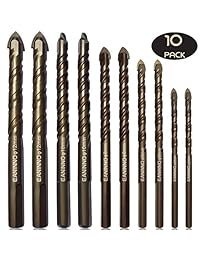 Eaninno - Juego de brocas de hormigón (5 piezas, carburo de masonería, para hormigón azulejos de cerámica ladrillo pared plástico madera vidrio, herramienta de punta de martillo instalador)