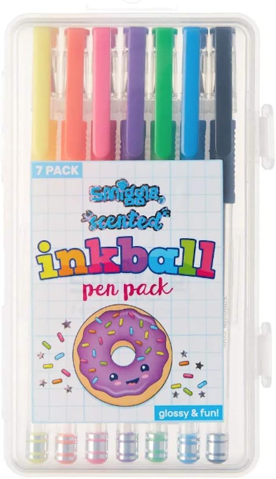 Smiggle Inkball Gel Pen Pack x7 Scented Coloured Ballpoint Pens BigaMart