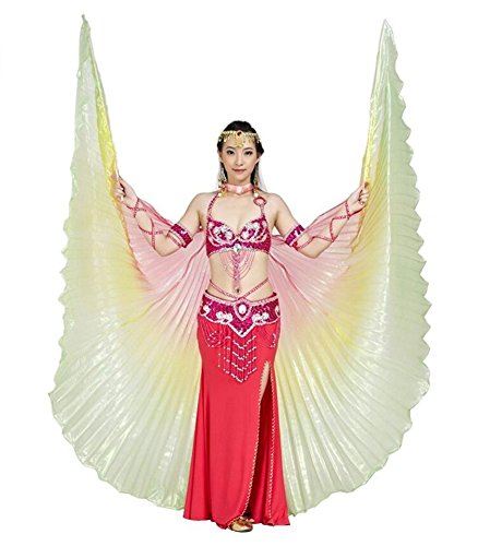 ZYZF Exotic Belly Dance Egypt Rainbow Isis Wings Costume Party Christmas Holleween