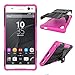 Sony Xperia XA Ultra Case,Yiakeng Shockproof Impact Protection Tough Rugged Dual Layer Protective Case Cover with Kickstand for Sony Xperia XA Ultra (Pink)