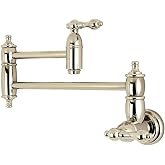 Kingston Brass KS3106AL Restoration Wall Mount Pot Filler Kitchen Faucet, Polished Nickel