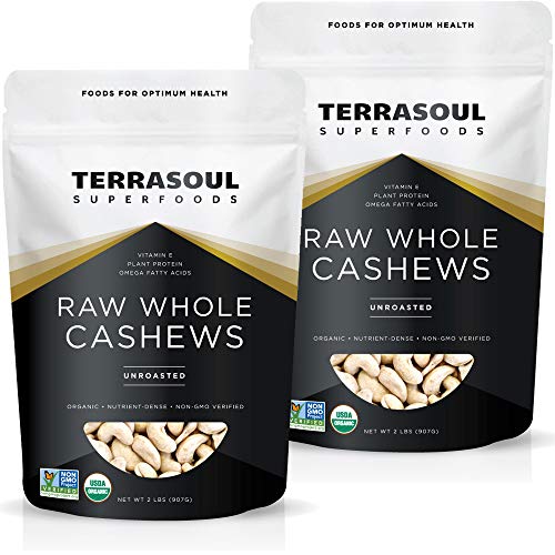 Terrasoul Superfoods Organic Raw Whole Cashews, 4 Pounds