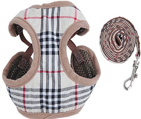 New Striped Soft Dog Harness And Lead Set For Chihuahua Pomeran Puppy (XS)