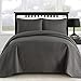 Comfy Bedding 3-Piece Bedspread Coverlet Set Extra Lightweight and Oversized Diamond Embossed, King/California King, Charcoal