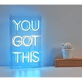 SocalSunny Neon Signs LED Desk Neon LightLightbox Bar Sign 3D Letter Lights Wall Decor Party Light Home Bedroom Livingroom USB Aesthetic Decoration Accessories Room Decor Standing (YOU GOT THIS)