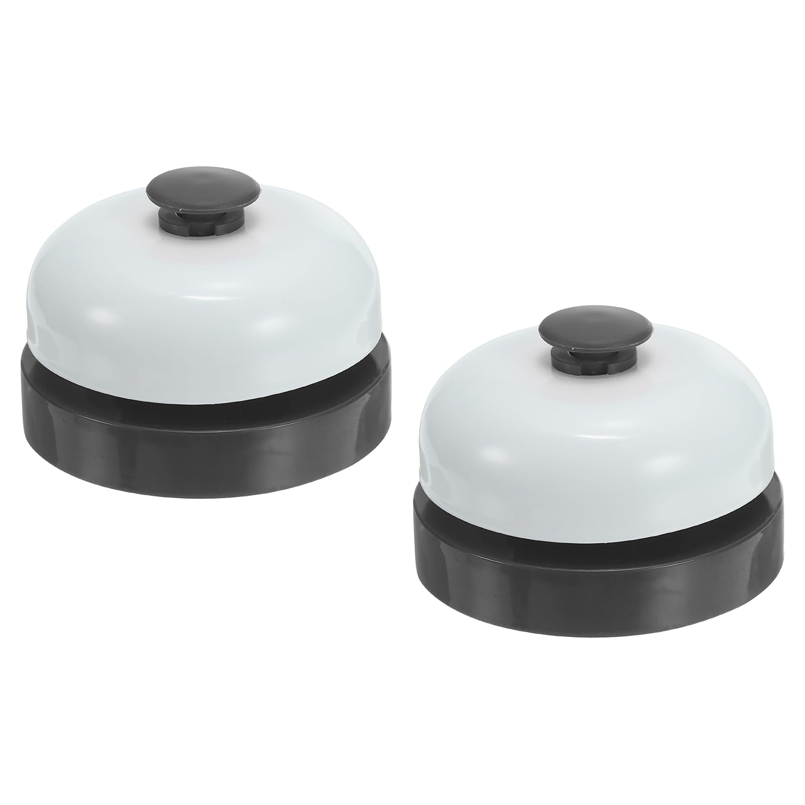 PATIKIL Desk Call Bell 2.5" Diameter,2 Pcs Dinner Desk Front Bell for Service with Metal Anti-Rust Construction for Hotel Restaurant Reception Areas Office Warehouse, Black/White
