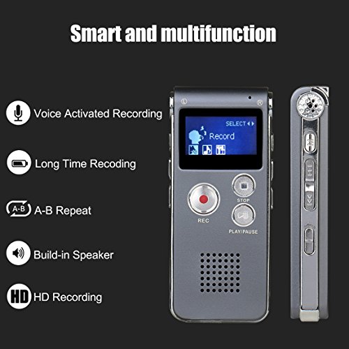 Digital-Voice-Recorder-8GB-Multifunctional-Dictaphone-Metal-Body-Voice-Activated-RecorderNoise-CancellingDouble-MicrophoneMP3-Player-for-Class-Interviews-Lectures-Conferences