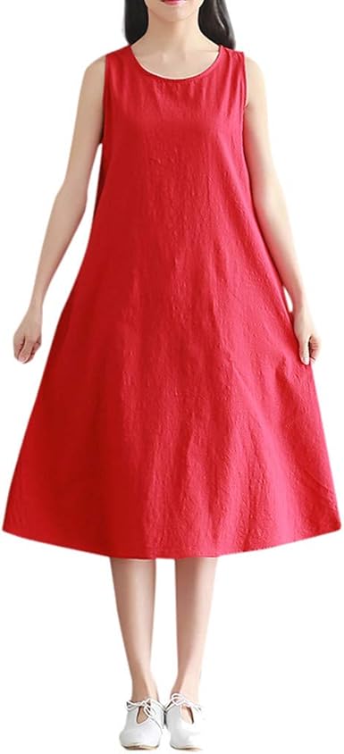 red cotton summer dress