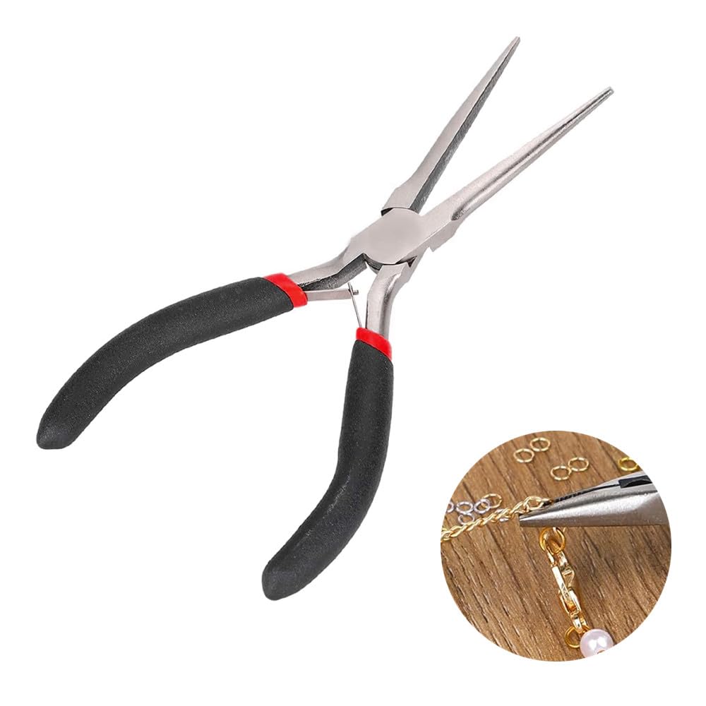Pleenild Steel Long Nose Pliers Pliers Tool Long Needle Nose Pliers Watch Jewelry Repair for Repair Hand-Made Handicraft Tool