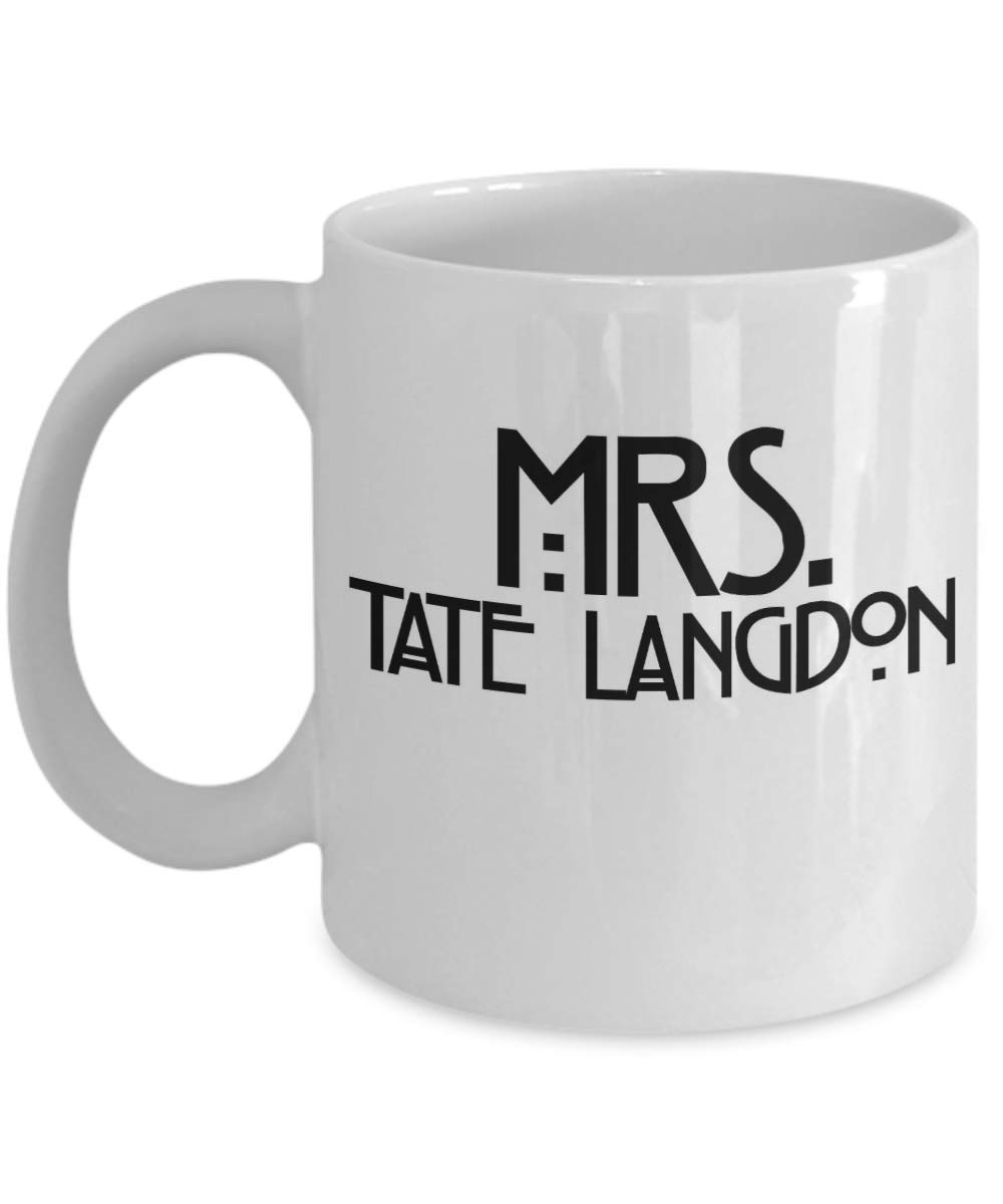 Coffee Mug for Best Gifts MRS. Tate Langdon Coffee Mug Cup (White) American Horror Story Merchandise Gift Merch Accessories Shirt Pin Sticker Decal Decor