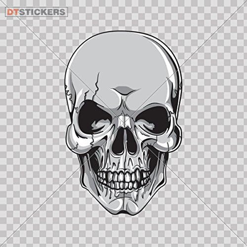 Vinyl Stickers Decal Skull Monster Motorcycle Laptop N For Helmet waterproof teeth folk art top (10 X 6,36 Inches) Fully Waterproof Printed vinyl sticker