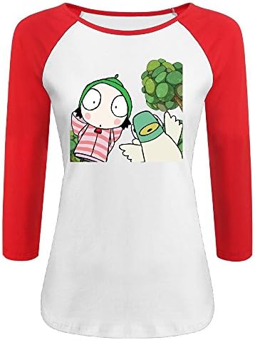 Women's Sarah &amp; Duck 100% Cotton 3/4 Sleeve Athletic Baseball Raglan T-Shirt Red US Size XXL