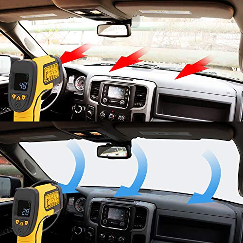 Windshield Sunshade UV Ray Reflector for 2014-2018 GMC Sierra 1500 2500 HD 3500 HD Front Window Sun Shade Visor Shield Cover, Keeps Truck Cool