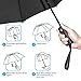 WSKY 10 Ribs Inverted Umbrella Windproof Automatic Folding Umbrella Teflon Coating Canopy Reverse Umbrella Portable Travel Umbrella Black