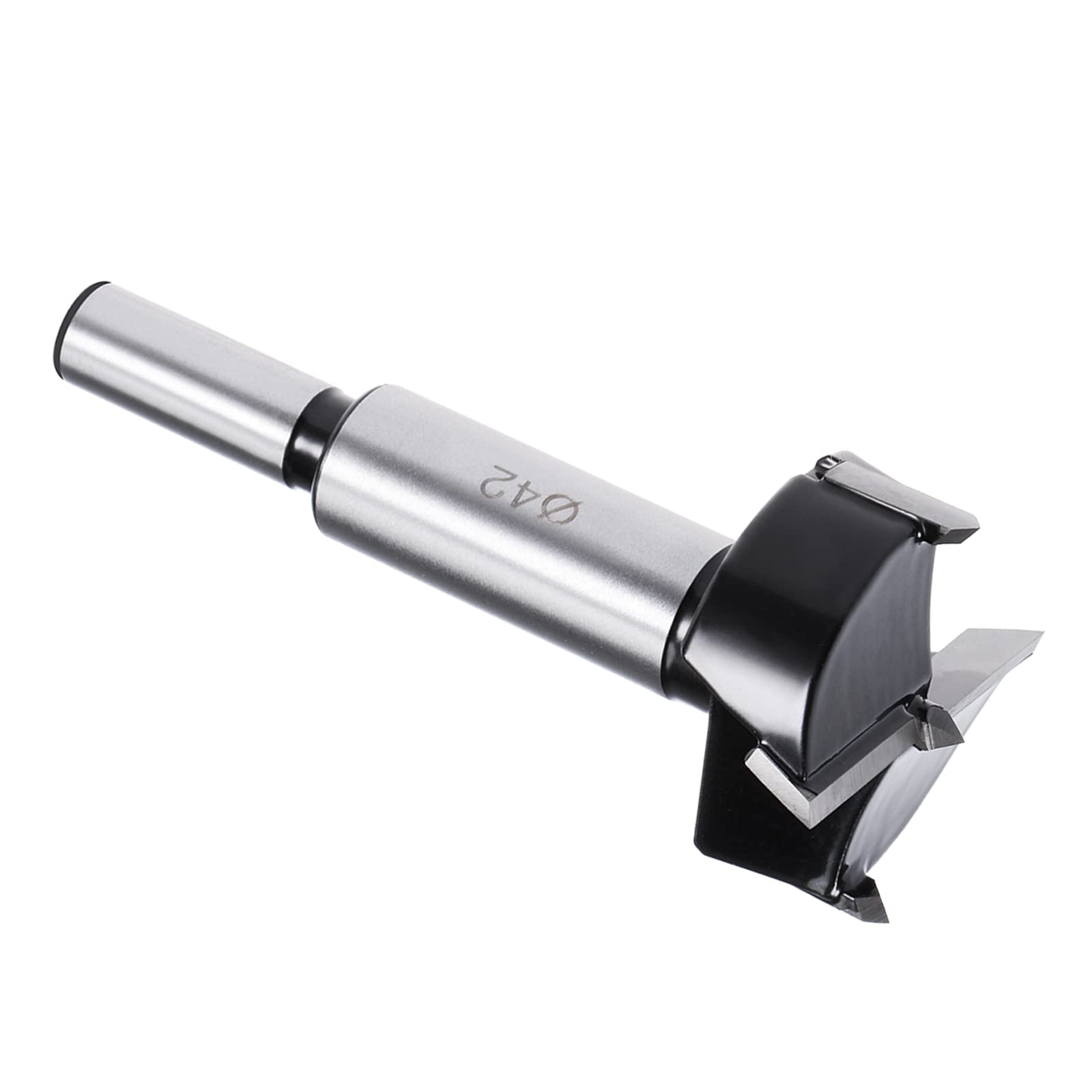 Kozelo Forstner Drill Bit - [42mm] Tungsten Carbide Auger Opener for Wood Furniture Hinge Woodworking Use, Round Shank, Black