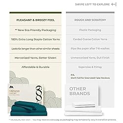 600 TC King Size Sheet Set - 100% Cotton Sheets