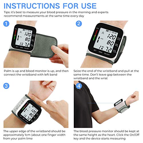Blood Pressure Monitor Automatic Wrist High Blood Pressure Monitors