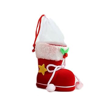 Amazon Com Raylans 2pcs Flocking Santa Boots Christmas Candy Gift