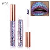 TOPBeauty Fashion Women Glitter Lip Makeup Waterproof Lip Gloss Nude Glitter Shimmer Focallure Lipstick Lip Kit #35