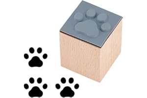 OLYCRAFT Tampon carré en caoutchouc en bois imprimé de patte - 2,5 x 2,5 x 3,3 cm - Petits tampons décoratifs en caoutchouc p
