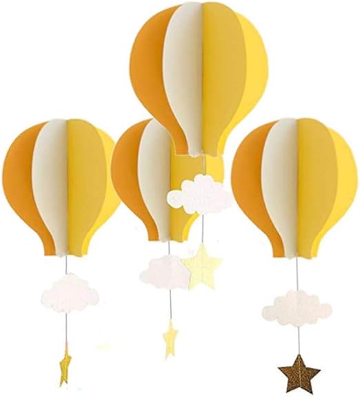 4 Pcs Mongolfiera Carta Decorazioni Per Finestre Da Appendere