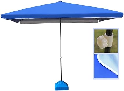 Amazon Com Lnddp 9ft Square Portable Patio Outside Market Umbrella For Outdoor Table Deck Garden Beach Umbrella Sun Shelter Color Blue Size 9 Ft 280cm Sports Outdoors