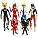 Ladybug 6pcs Action Figure and cat Noir Miraculous Action Figures - Miraculous Toy Set Minifigures Tikki Dolls 6 Set