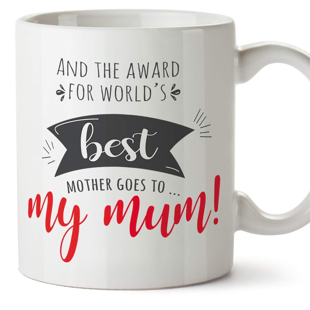 MUGFFINS Mum Mugs – "World's Best Mother Award" (Model 2) – Funny Mothers Day Gifts from Daughters & sons